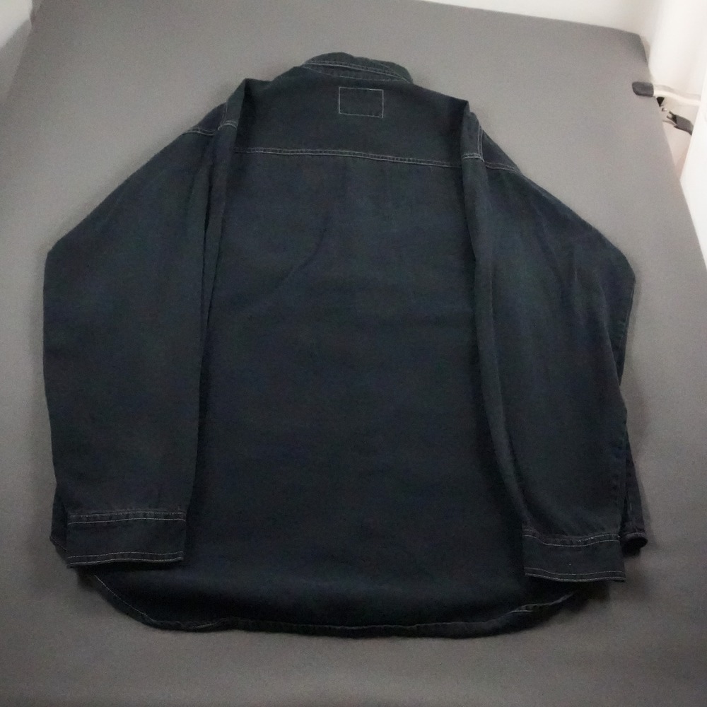 Vintage Levi's Red Tab Chambray Stitched Long Sleeve Men's Dark Denim Shirt XL - Picture 3 of 16